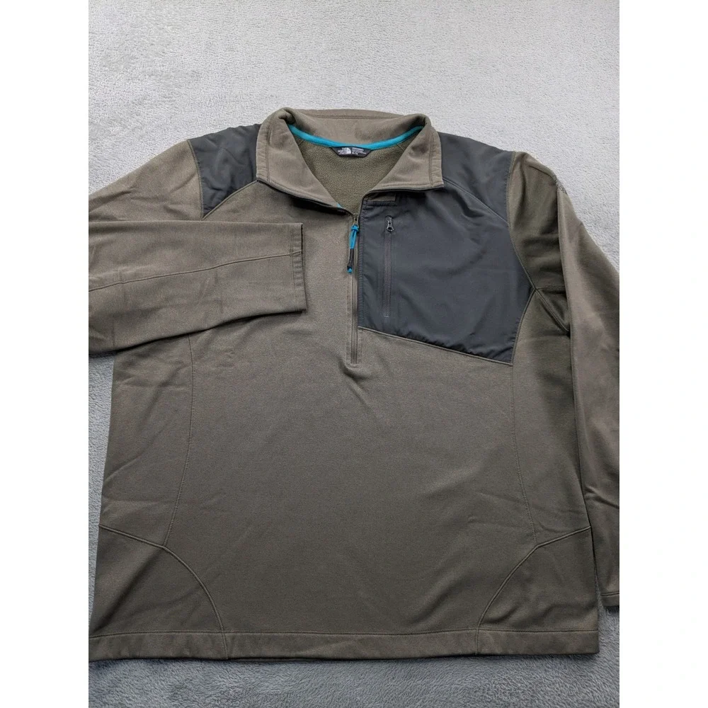 The North Face Mens XL FlashDry-XD Quarter Zip Fleece Pullover Brown Jacket